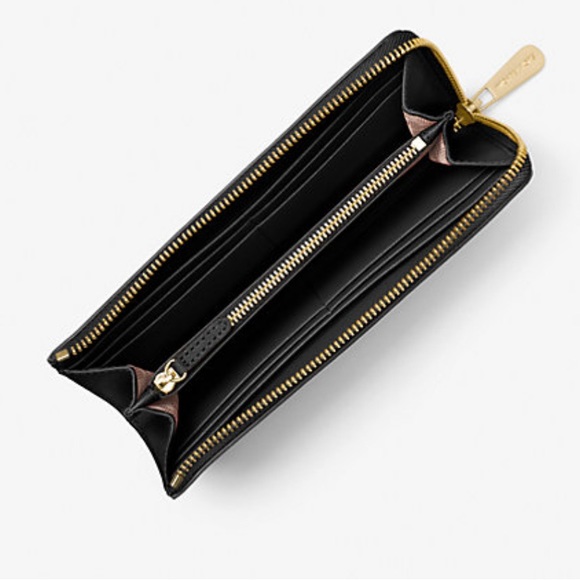 Michael Kors Jet Set Travel Large Saffiano Leather Quarter-Zip Wallet - NWT - Picture 2 of 6